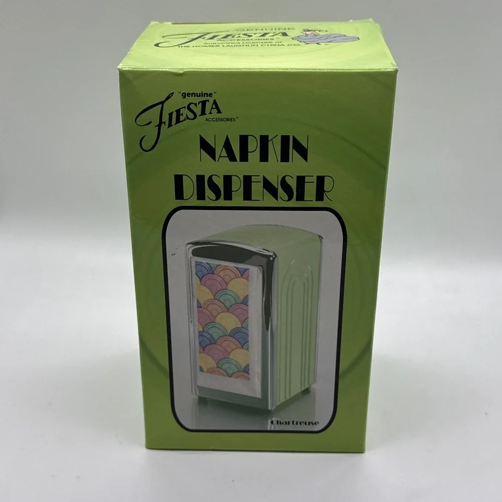 Fiesta Chartreuse Napkin Dispenser In Box 1996 Fiestaware Retired